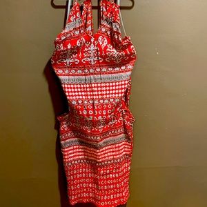 Luka Red Aztec mini dress